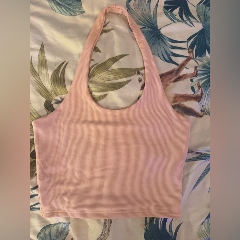 Women’s Y2K Barbie Pink Halter Neck Backless Crop Tank Top​ - Picture 6 of 8